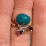 Azurite Chrysocolla & Garnet 925 Ring