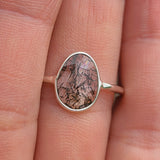 Black Rutile/Tourmalated Quartz 925 Ring