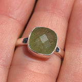 Faceted Green Kyanite 925 Ring