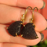 18k Gold Vermeil Saffordite Tektite 925 Earrings