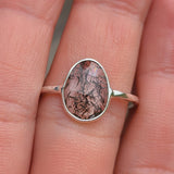 Black Rutile/Tourmalated Quartz 925 Ring