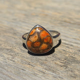 Copper Red Turquoise 925 Ring