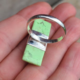 Citron Chrysoprase & Rainbow Quartz 925 Ring