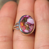 Kingman Pink Dahlia Turquoise 925 Ring