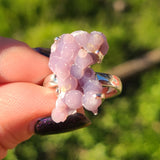 Grape Agate Manakara Botryoidal Crystal 925 Ring