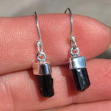 Rough Black Tourmaline 925 Earrings