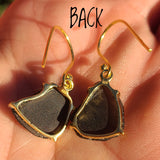 18k Gold Vermeil Saffordite Tektite 925 Earrings