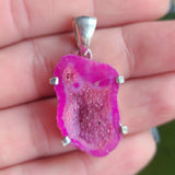 Fleece Pink Geode Druzy 925 Pendant