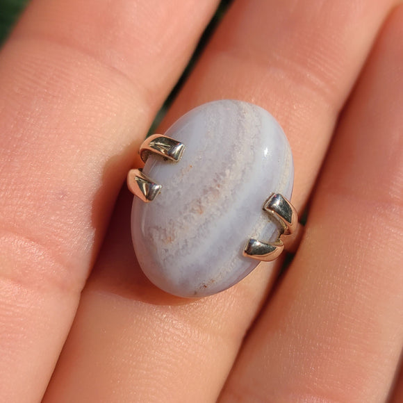 Blue Lace Agate - South Africa 925 Ring