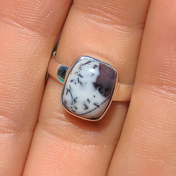Merlinite Dendritic Opal - Turkey 925 Ring