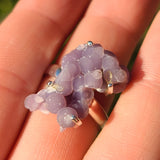 Grape Agate Manakara Botryoidal Crystal 925 Ring