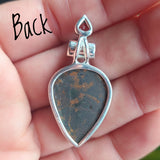 Chrome Chalcedony Druzy & Garnet 925 Pendant
