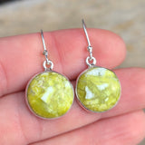 Lizardite Serpentine 925 Earrings