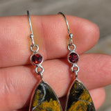 Natural Eclipse & Garnet 925 Earrings