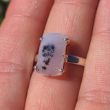 Faceted Merlinite Dendritic Opal - Turkey 925 Ring