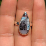 Blue Dendritic Opal 925 Ring