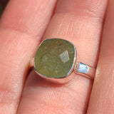Faceted Green Kyanite 925 Ring