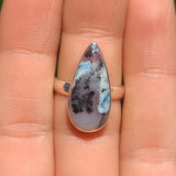 Blue Dendritic Opal 925 Ring