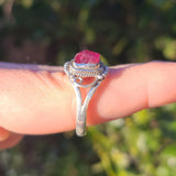 Rough Pink Tourmaline 925 Ring
