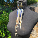 "Sacred G Me" Labradorite & Rooster Feather Earrings
