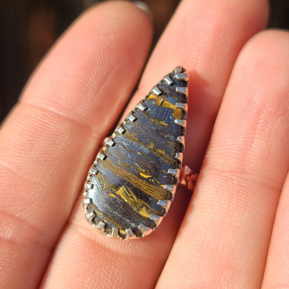Iron Tiger Eye 925 Ring