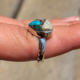 Spiny Oyster & Arizona Turquoise 925 Ring