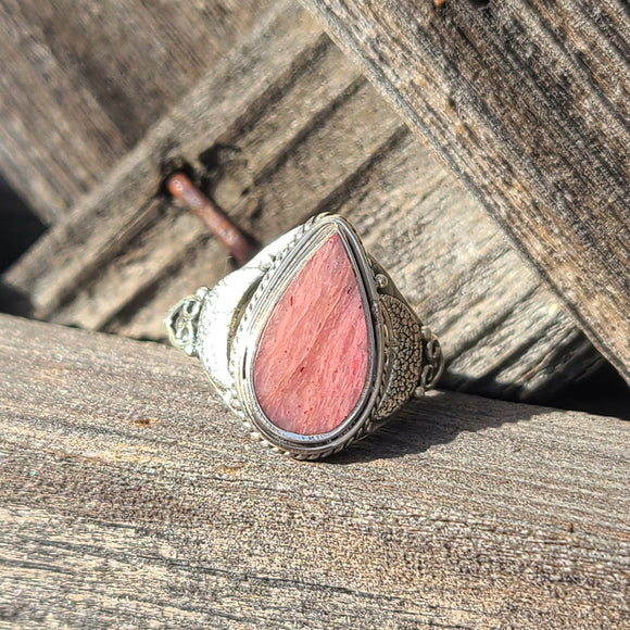 Pink Tulip Quartz 925 Ring