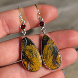 Natural Eclipse & Garnet 925 Earrings