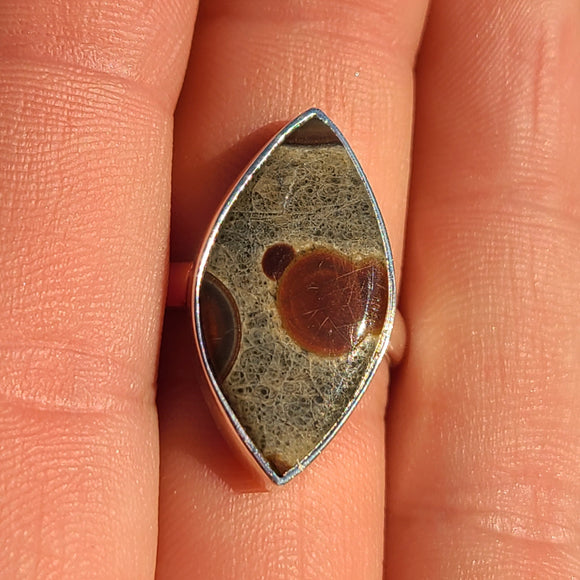 Peanut Obsidian 925 Ring