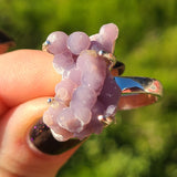 Grape Agate Manakara Botryoidal Crystal 925 Ring