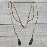 Athena Goddess Faceted Labradorite Face Chain