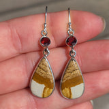 Picture Jasper & Garnet 925 Earrings