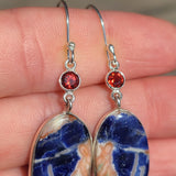 Orange Sodalite & Garnet 925 Earrings