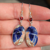 Orange Sodalite & Garnet 925 Earrings
