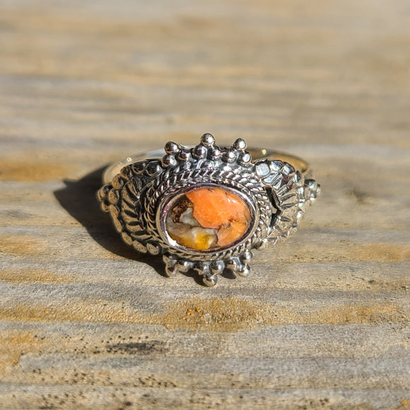 Spiny Oyster Turquoise - Arizona 925 Ring