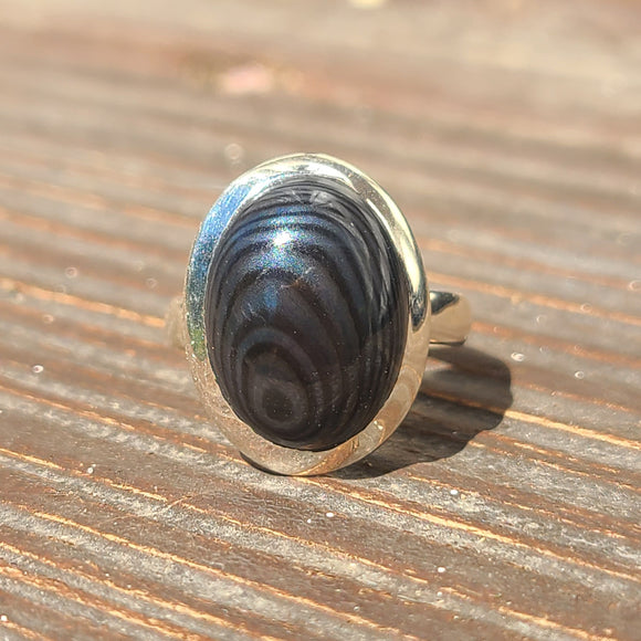 Crown of Silver Psilomelane 925 Ring