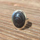 Crown of Silver Psilomelane 925 Ring