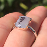 Faceted Merlinite Dendritic Opal - Turkey 925 Ring