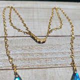Athena Goddess Faceted Labradorite Face Chain