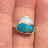 Spiny Oyster & Arizona Turquoise 925 Ring