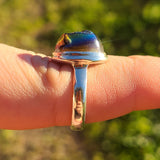 Rose Titanium Aura Druzy 925 Ring