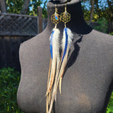 "Sacred G Me" Labradorite & Rooster Feather Earrings