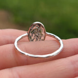 Black Rutile/Tourmalated Quartz 925 Ring