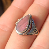 Pink Tulip Quartz 925 Ring