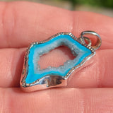 Marine Blue Geode Druzy 925 Pendant