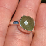 Faceted Green Kyanite 925 Ring