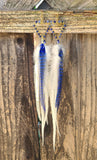 "So Bright Sodalite" Wire Wrapped Rooster Feather Earrings