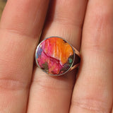 Kingman Orange Dahlia Turquoise 925 Ring