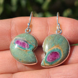 Ruby in Fuschite 925 Earrings