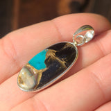 Shell in Black Blue Turquoise 925 Pendant